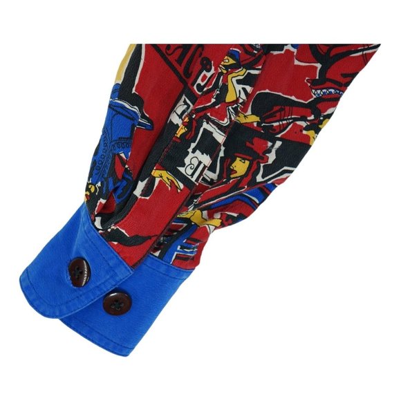 SANDRA‎ ROTH CIAOSPORT Blouse Shirt 100% Silk Vtg Colorblock Sz 6 - Picture 7 of 7